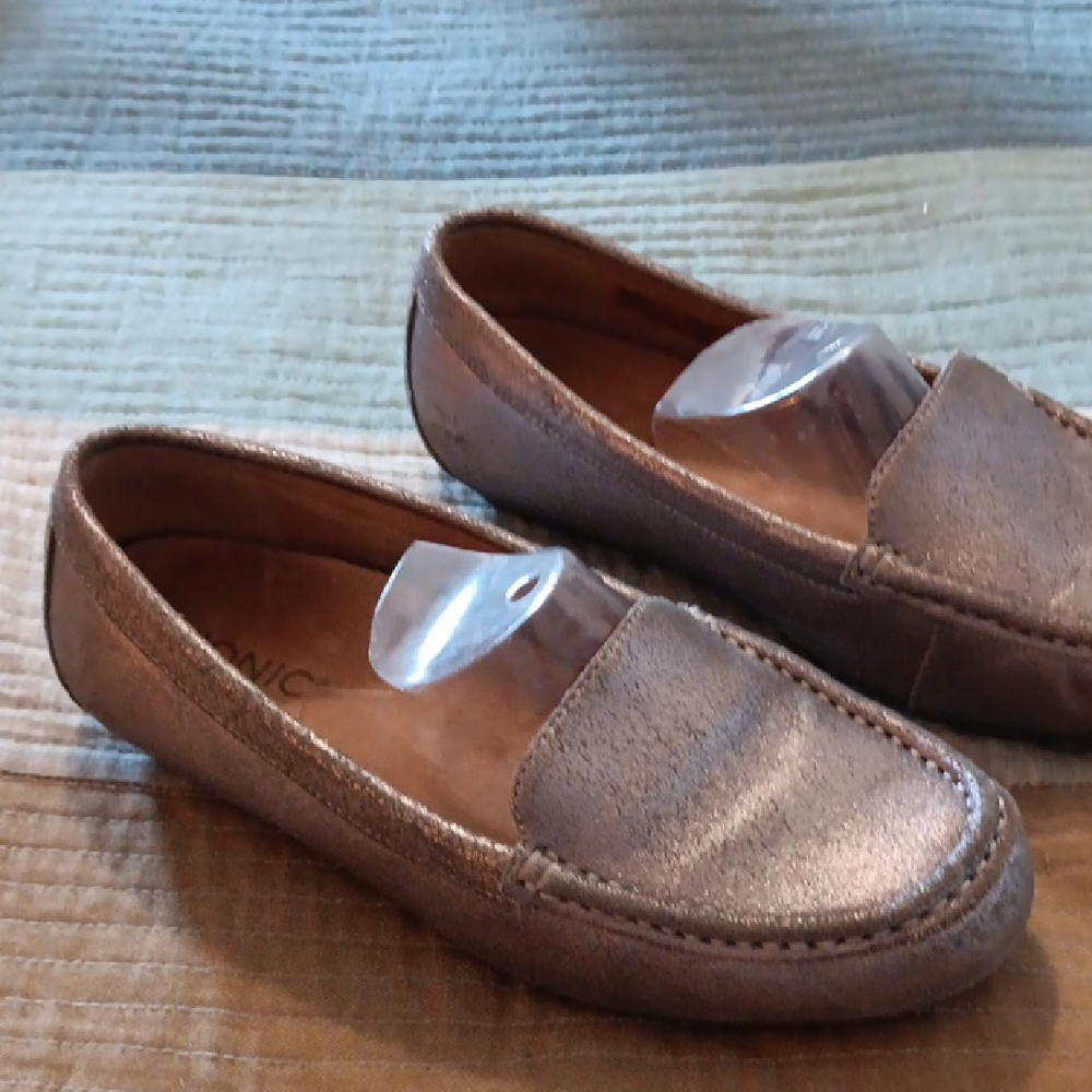 Vionic Debbie Metallic Leather Slip On Shoes